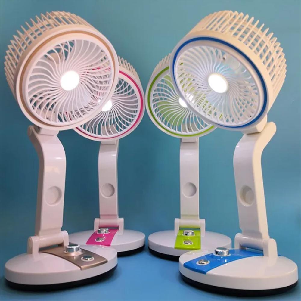 Picture of USB Rechargeable Folding Fan with LED Light (any color) - LR-2018 - Multicolor