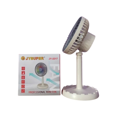 Picture of JYSUPER JY-2217 AC/DC Rechargeable 4000mAh Battery Stylish RGB Lighting Strong Wind 12" Portable Desk Fan