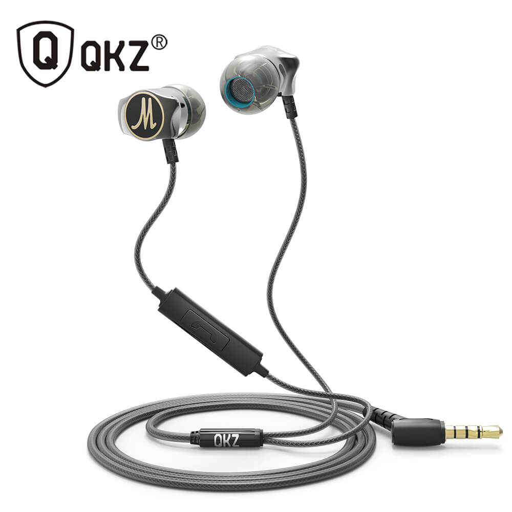 Picture of QKZ DM7 Zinc Alloy In-Ear Earphone - Gray - Headphone - Ear Phone - Best Earphone (Deep Gray)