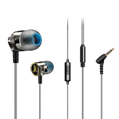 Picture of QKZ DM7 Zinc Alloy In-Ear Earphone - Gray - Headphone - Ear Phone - Best Earphone (Deep Gray)
