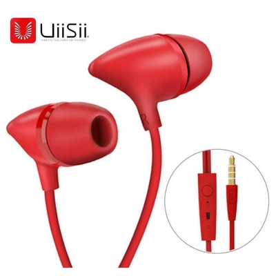 Picture of UIISII C100 In-ear Wired Heavy Bass Earphones with MIC - Ear Phone - Headphone - Ear Phone - Budget Earphone - Best Earphone (Red)