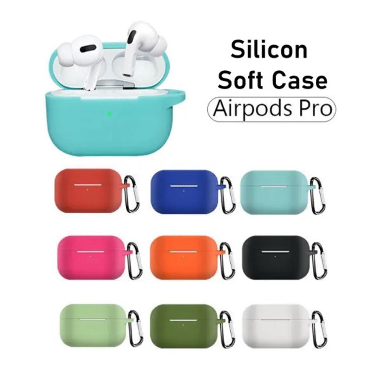 Picture of Soft Silicone Bluetooth Headphone Cover Carrying Case for Airpods_Pro - earbuds protection (Black)