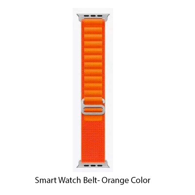 Picture of Nylon Straps 49mm 45mm 44mm 42mm Band for Apple Watch KD99 HW8 DT8 S8 Max T800 W68 TW8 HW8 Watch 8 Ultra GS8 Ultra N8 ZD8 Ultra Watch Series 8 Ultra Smart Watch Trail Metal Hook Loop Strap (Orange,Freesize)