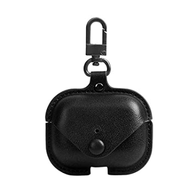 Picture of Airpods Pro 2nd Generation PU Leather Shockproof with Loss Prevention Clip Case Premium Protective Carrying Cover (Black)