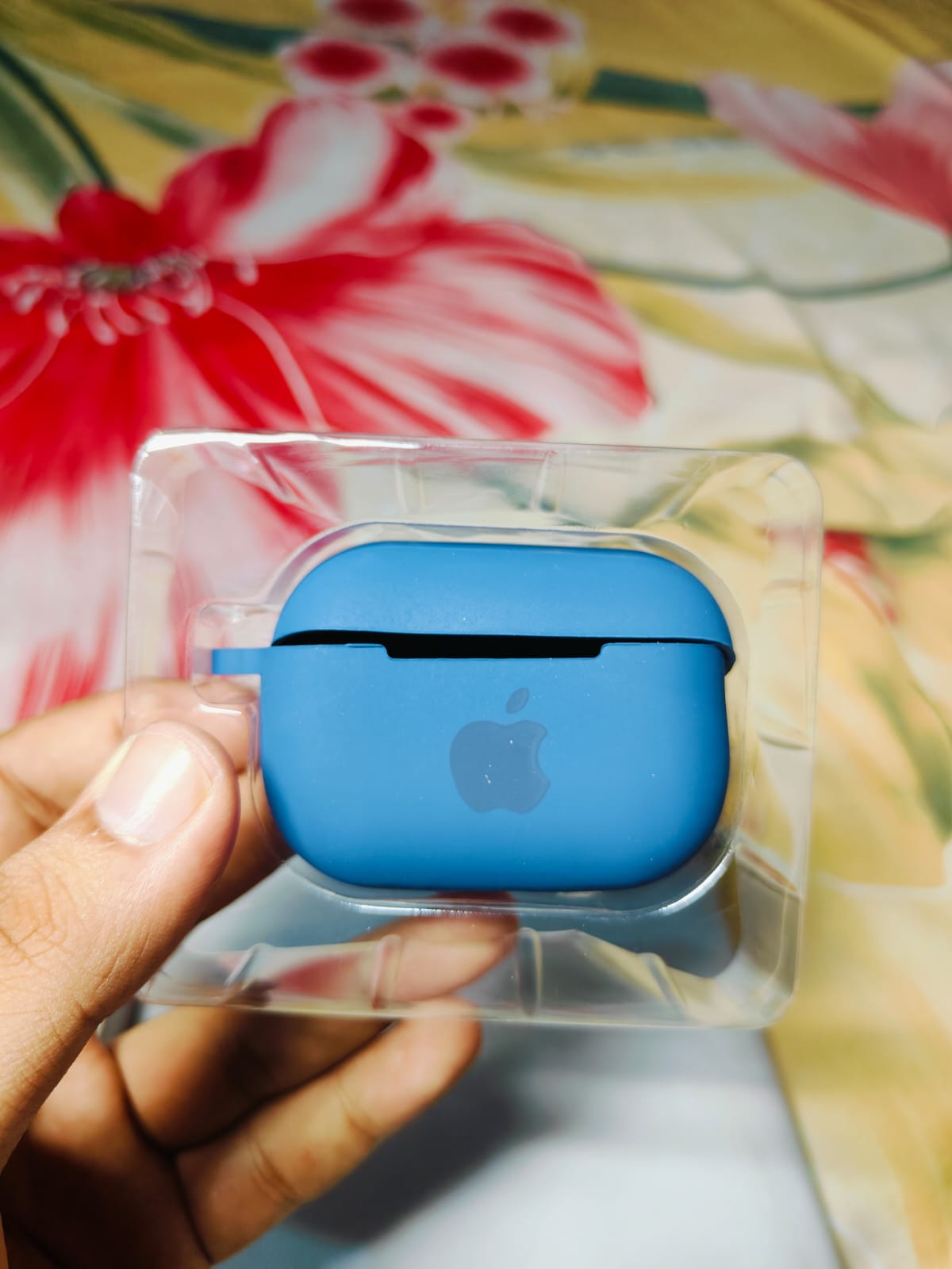 Picture of Only Cover For Airpods Pro/ Pro 2nd Gen Premium Earbuds Protective Cover (Apple logo Blue)
