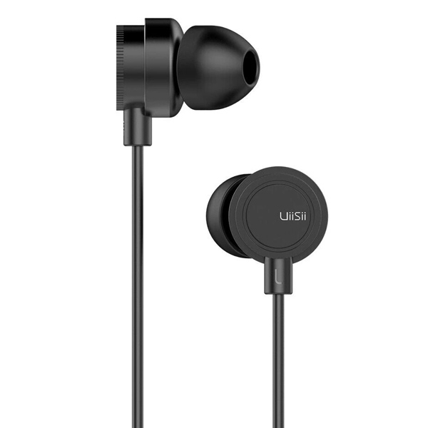 Picture of UiiSii HM13 In-Ear Earphone Wired Noise Cancelling Dynamic Heavy Bass Music Metal In-ear with Mic Earphone (Black)