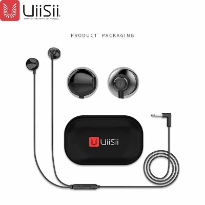 Picture of Uiisii Hm 12 Super Bass Stereo In Ear-Phone With Pouch - High-Quality Audio Immersion With Uiisii Hm 12 In Ear-Phone - Including A Protective Pouch (Black)