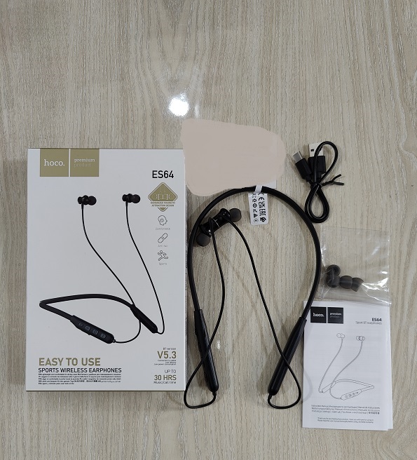 Picture of Hoco ES64 Sports Bluetooth V5.3 Wireless Earphone Neckband (Black)