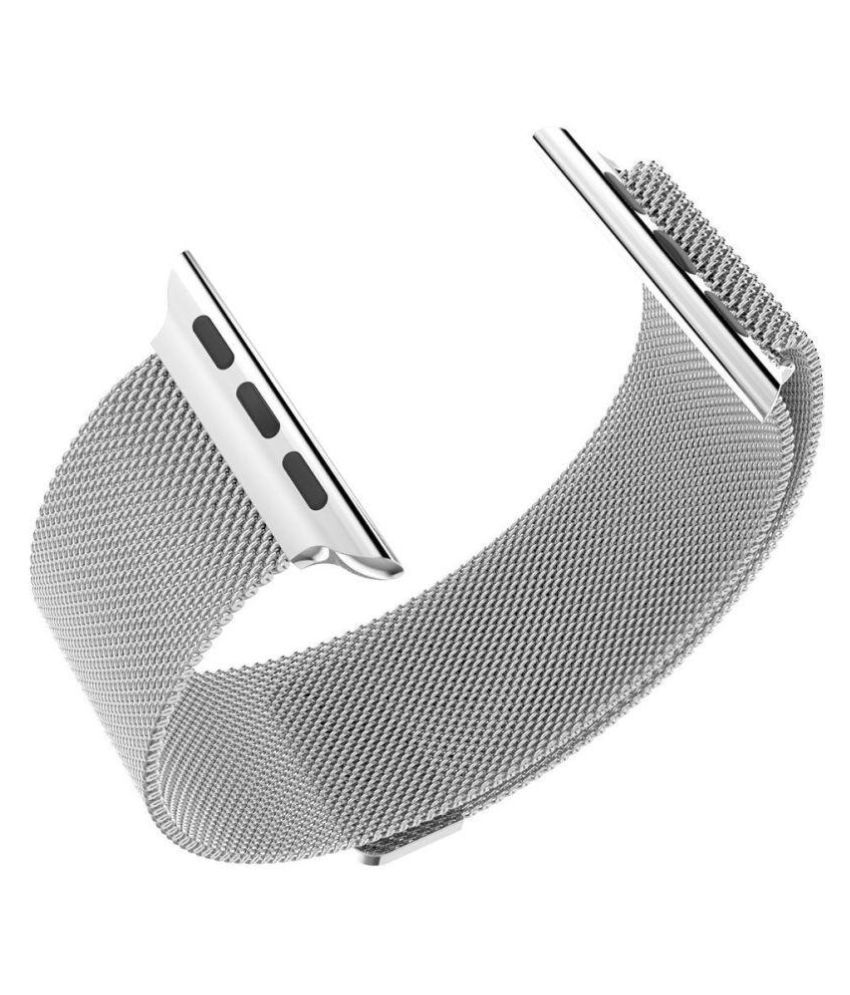 Picture of 42mm/44mm/45mm/49mm Magnet Metal Replacement Strap For Smart Watch - Black - A Stylish and Durable Replacement Strap for Your Smartwatch (Bracelet Silver,Freesize)