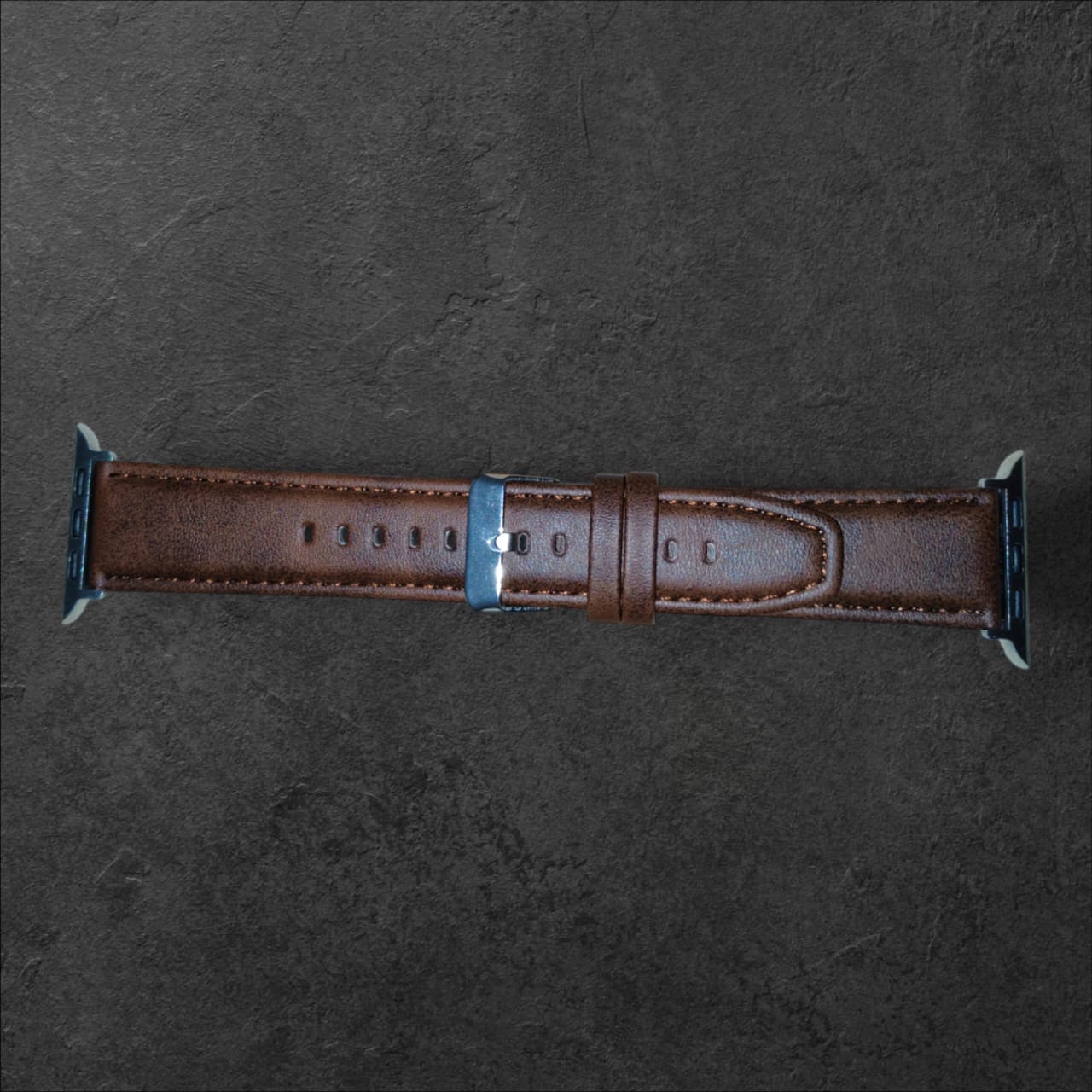 Picture of Leather Watchband Soft Material Watch Band Wrist Strap 42mm/44mm/45mm/49mm With Silver Stainless Steel Buckle (Dark Brown,Not Specified)