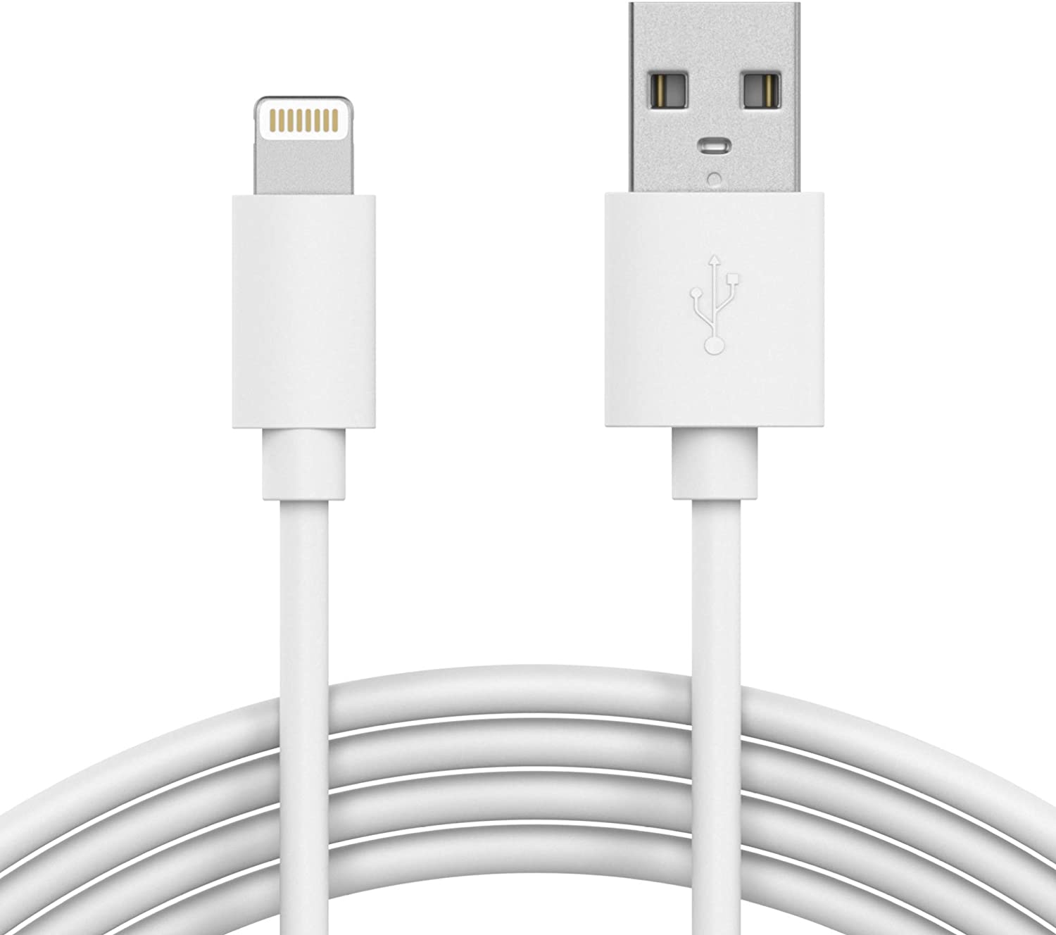 Picture of USB Charging Cable For iPhone Apple iPhone 6, iPhone 7, iPhone 8, iPhone 9, iPhone 10, iPhone 11 iPhone Cables, Data Transfer (White)