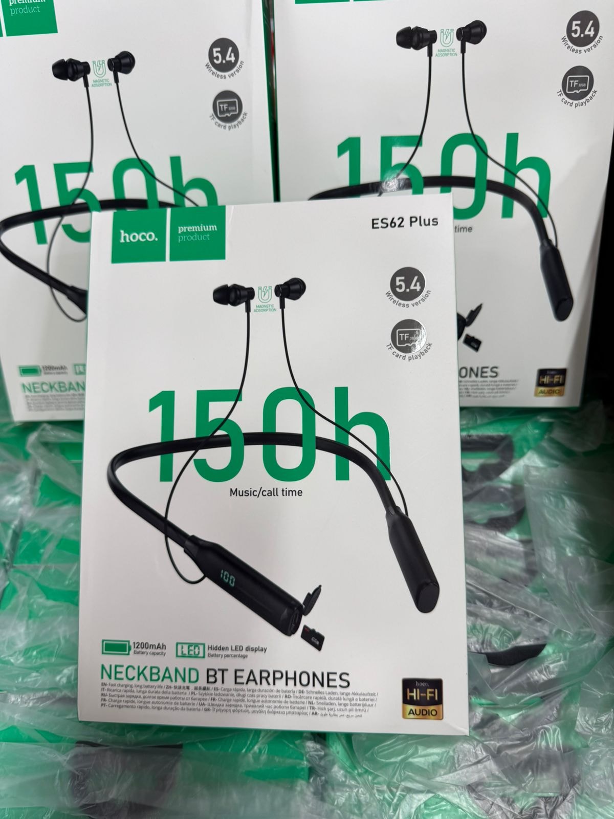 Picture of Hoco ES62 Pretty Dual Play Mode Wireless Bluetooth V5.3 Neckband Headsetss with Powerful Bass / Music Time 120 Hours (Hoco Es62 Plus)