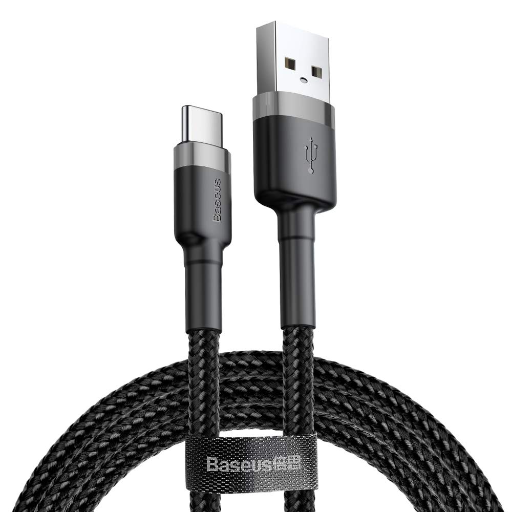 Picture of Baseus Cafule USB Type C Cable 3A 1 Meter Nylon Braided Wire (Black)