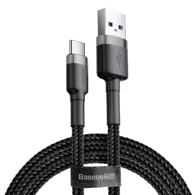 Picture of Baseus Cafule USB Type C Cable 3A 1 Meter Nylon Braided Wire (Black)