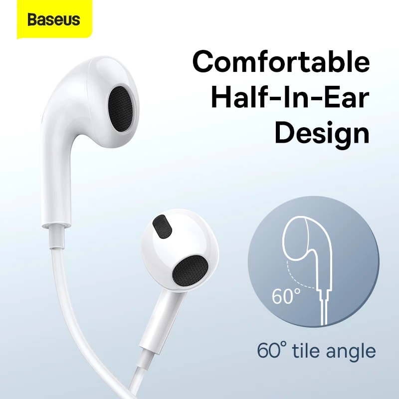 Picture of Baseus Encok C17 Type-C In-Ear Earphone - Headphone - Best Quality Earphone (White)