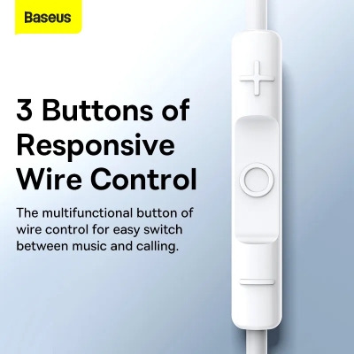 Picture of Baseus Encok C17 Type-C In-Ear Earphone - Headphone - Best Quality Earphone (White)