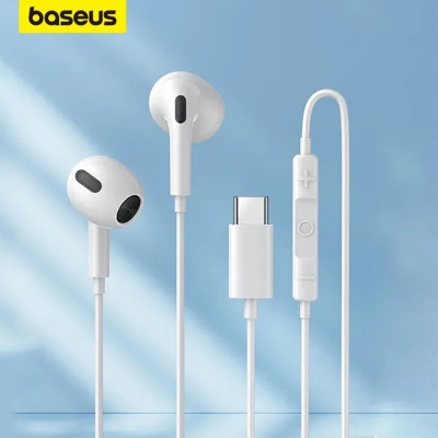 Picture of Baseus Encok C17 Type-C In-Ear Earphone - Headphone - Best Quality Earphone (White)