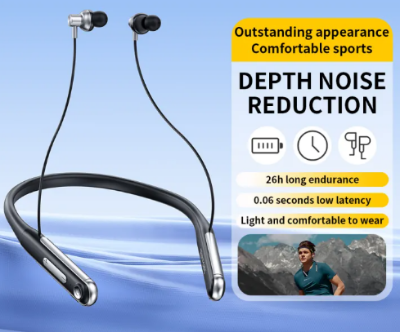 Picture of Tranyoo T-M28 Neck Mounted Sports Wireless Stereo Bluetooth Earphone BT5.3 - Digital Display - best neckband (T-M31(300 Hours))