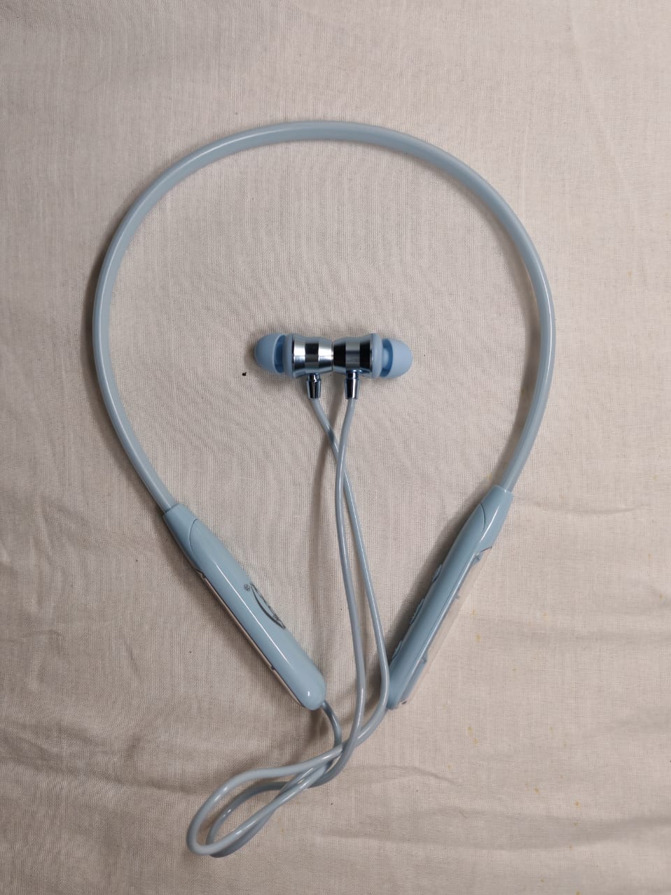 Picture of Moxx BN600 Neckband Bluetooth Headset BT5.4 Sports Headset, Smooth Sound, Magnetic Control- Voice Changer - Bluetooth neckband - best neckband (Sky Blue)