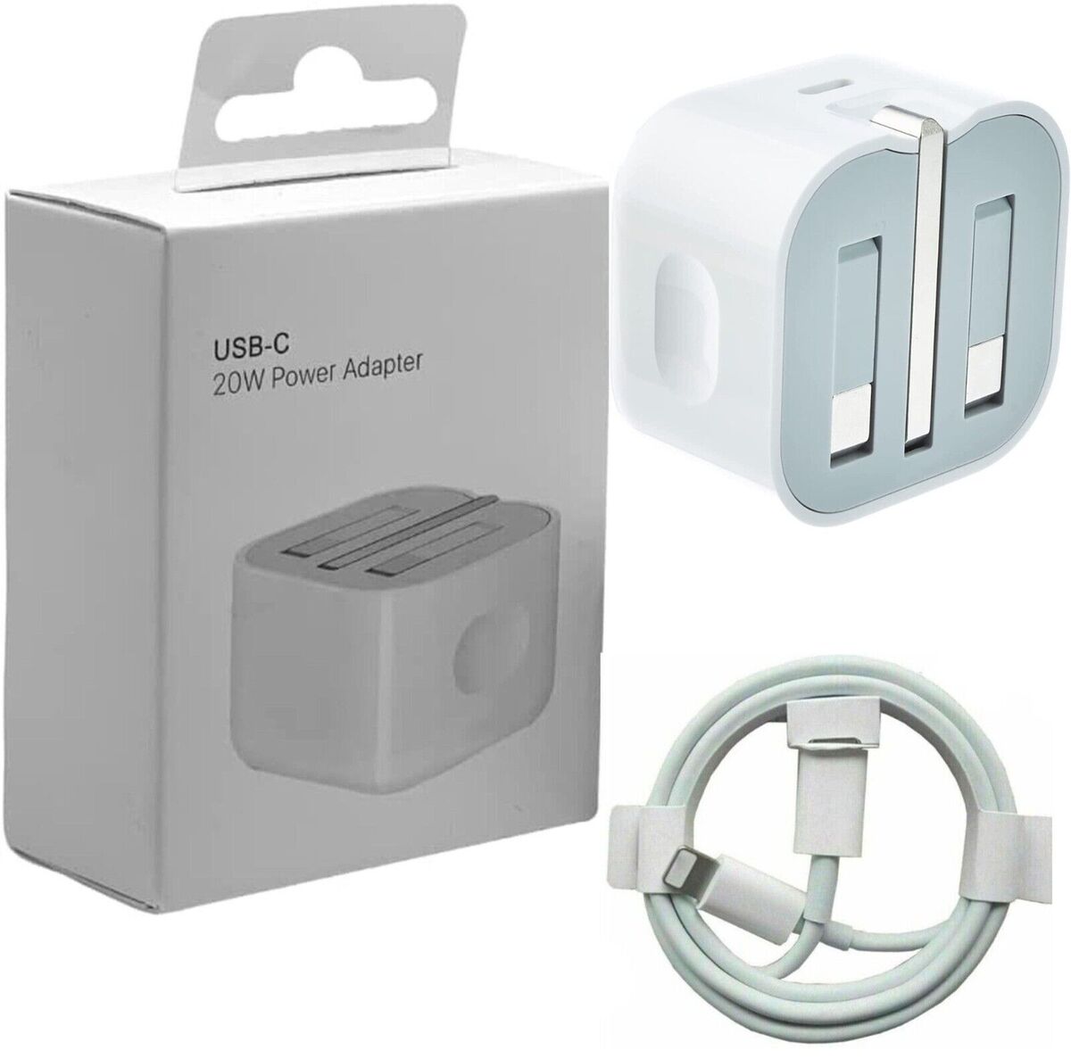 Picture of 20W USB C Power Adapter FOR iphone 14/13/12/11/X with type c to lightg cable 3 pin (With Cable)