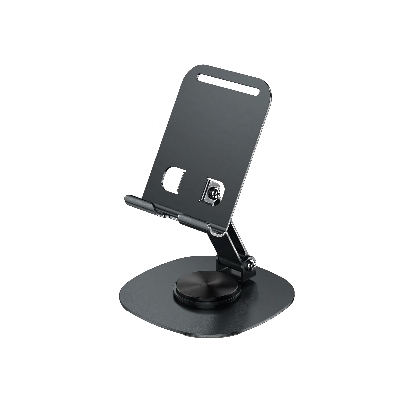 Picture of Full Metal 360 Degree Rotating Stress-Relieving Phone and Tablet Universal Stand - Desktop Phone Holder Aluminum Alloy Universal 720° Rotation Tablet Support Adjustable Stand Mount For Mobile Phone Holder Stand (Black)