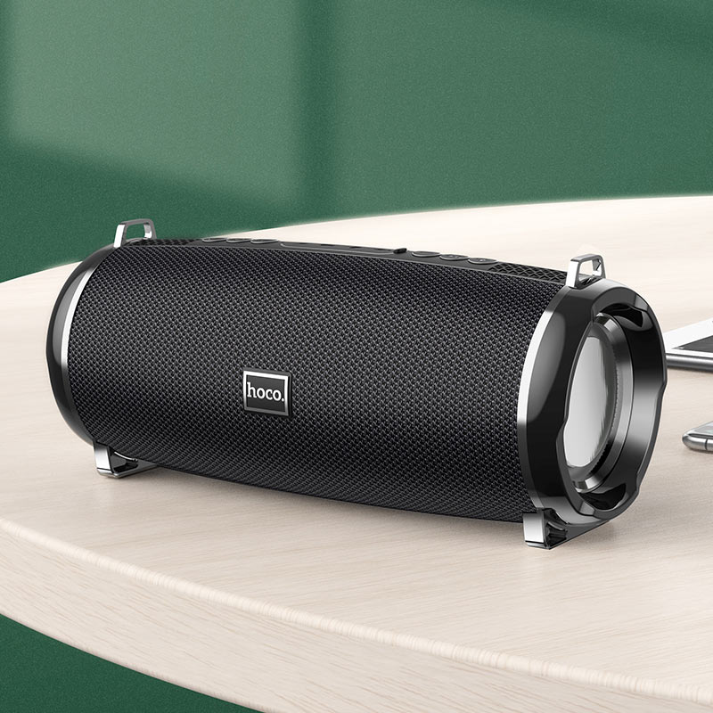 Picture of Hoco HC2 Wireless Bluetooth Speaker Xpress Sound IPX5 Waterproof 52mm Driver 2x5W Output 2400mAh Battery Up to 5 Hours Playback TF Card USB AUX FM Mode Support Portable Bluetooth Speaker (Black)