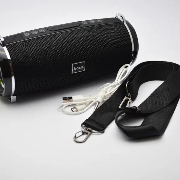 Picture of Hoco HC2 Wireless Bluetooth Speaker Xpress Sound IPX5 Waterproof 52mm Driver 2x5W Output 2400mAh Battery Up to 5 Hours Playback TF Card USB AUX FM Mode Support Portable Bluetooth Speaker (Black)