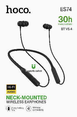 Picture of Hoco ES74 Sports Bluetooth V5.4 Wireless Earphone Neckband (Black)