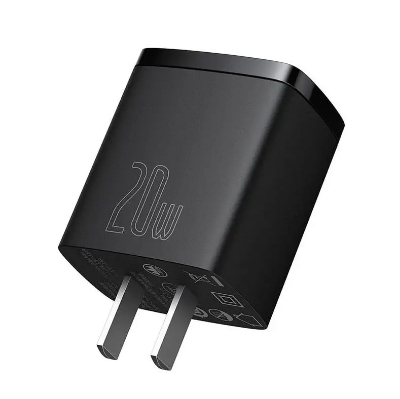 Picture of 20w Usb Charger Holder Type C Pd Quick Charging Dual Port Usb Portable Phone Charger (Black)