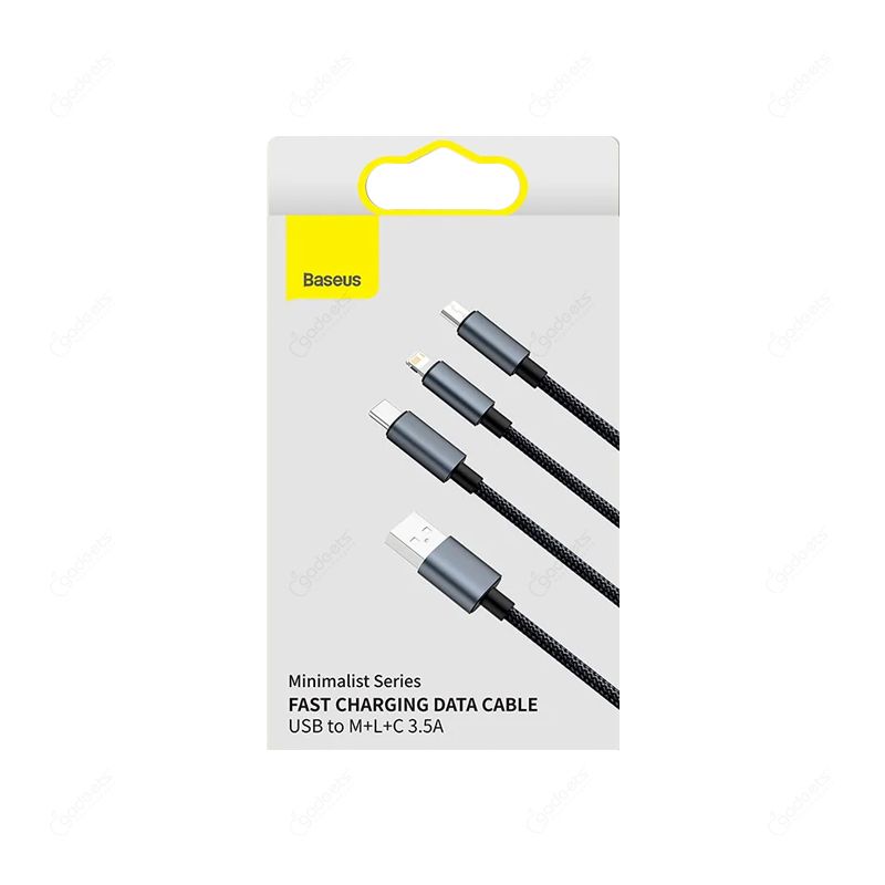 Picture of Baseus Minimalist Series 3 in 1 Fast Charging Data Cable (Black)