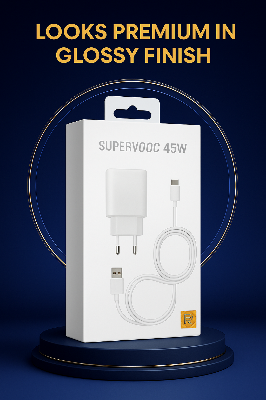 Picture of Realme 45W SUPERVOOC Premium Quality Fast Charger- 45W Dart Power Adapter- Best Quality product (White)