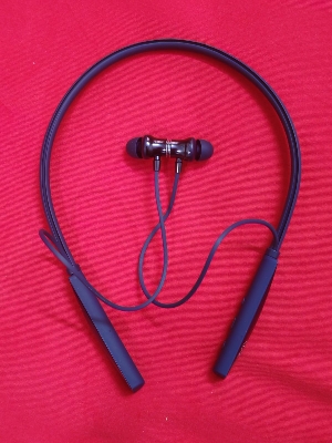 Picture of KZI K-300 Neckband Bluetooth Headset BT5.4 Sports Headset Magnetic on/off - Vibration - Voice Changer--Long Battery- Bluetooth neckband - best neckband (Navy Blue)