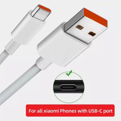 Picture of Xiaomi 6A Type-C Cable 33W Fast Charger USB to Type-C 5A Quick Charge (White)