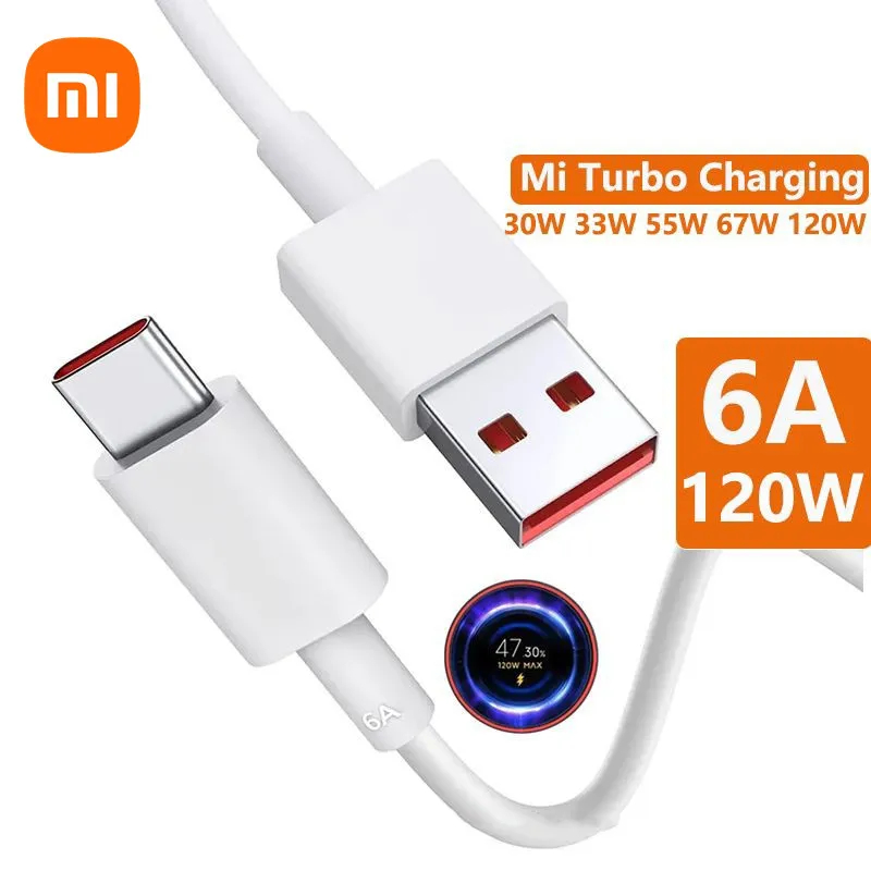Picture of Xiaomi 6A Type-C Cable 33W Fast Charger USB to Type-C 5A Quick Charge (White)