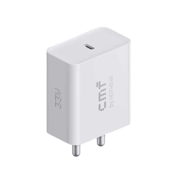 Picture of CMF by Nothing 33W Power Rapid Fast Charger Adapter for CMF Phone 1 Nothing Phone 2a Plus Phone 2a Phone 2 Phone 1 Tab 33-watt Quick Charging Adaptor for Smartphone, CMF 33w, White (White)