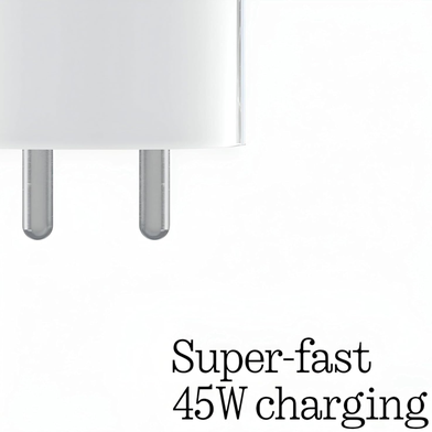 Picture of Nothing Phone 45W USB-C Power Adapter Charger Compatible for Nothing Phone (White)