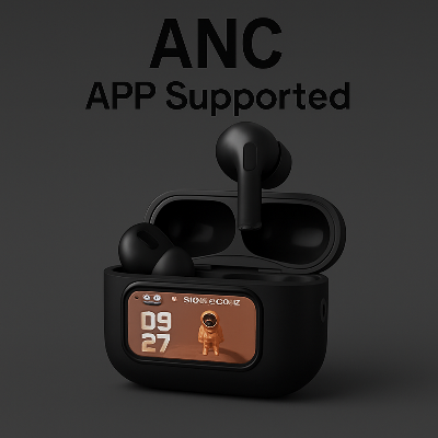 Picture of E9 Pro Touch AirPods with LED Display (ANC & ENC Supported)  L58 (Black)