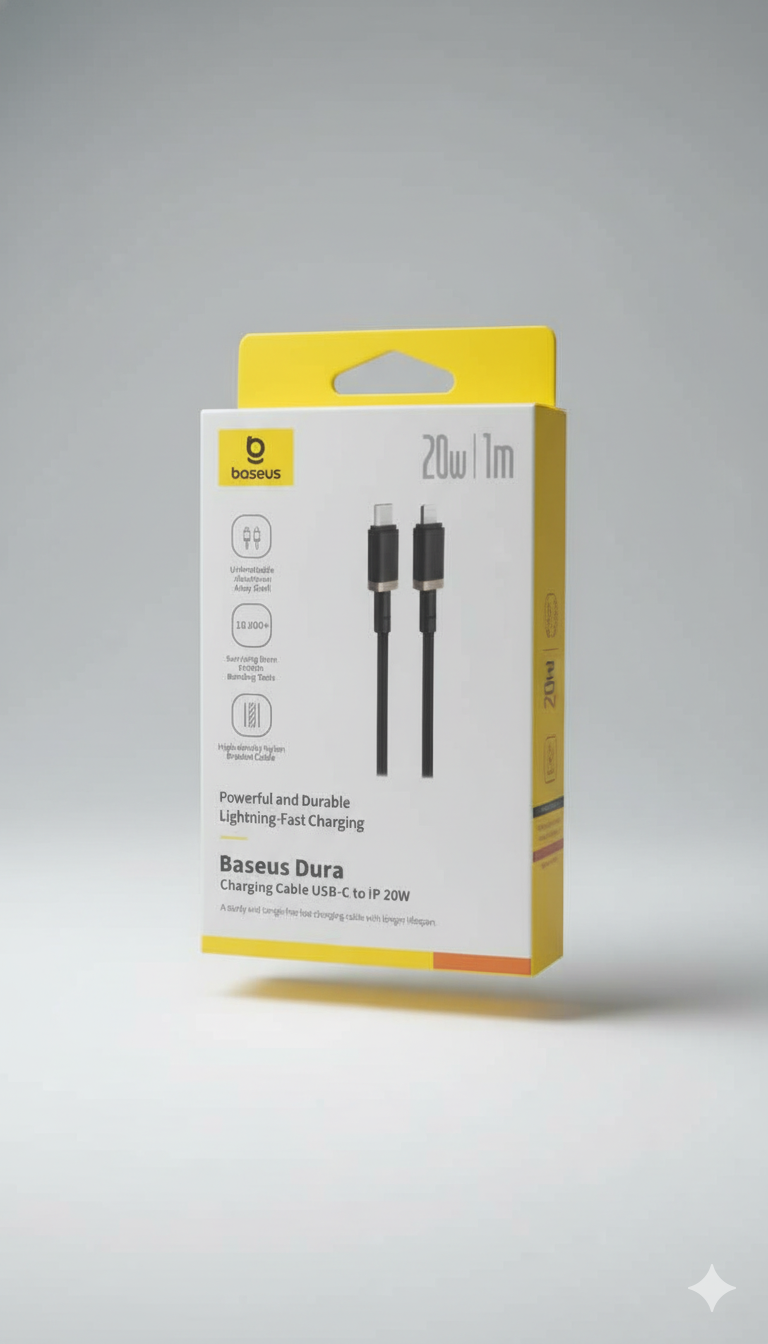 Picture of Baseus Type-C to Lightning 1m Cable For Iphone PD 20W Dura Series Fast Charging Cable (Multicolor)