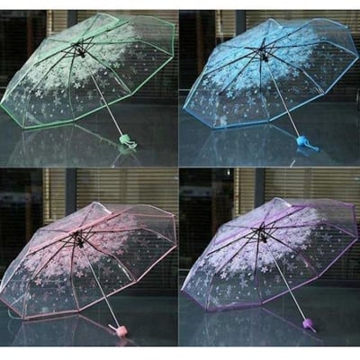 Picture of Stylish Transparent Umbrella for Teens | MNK SHOP (Blue)
