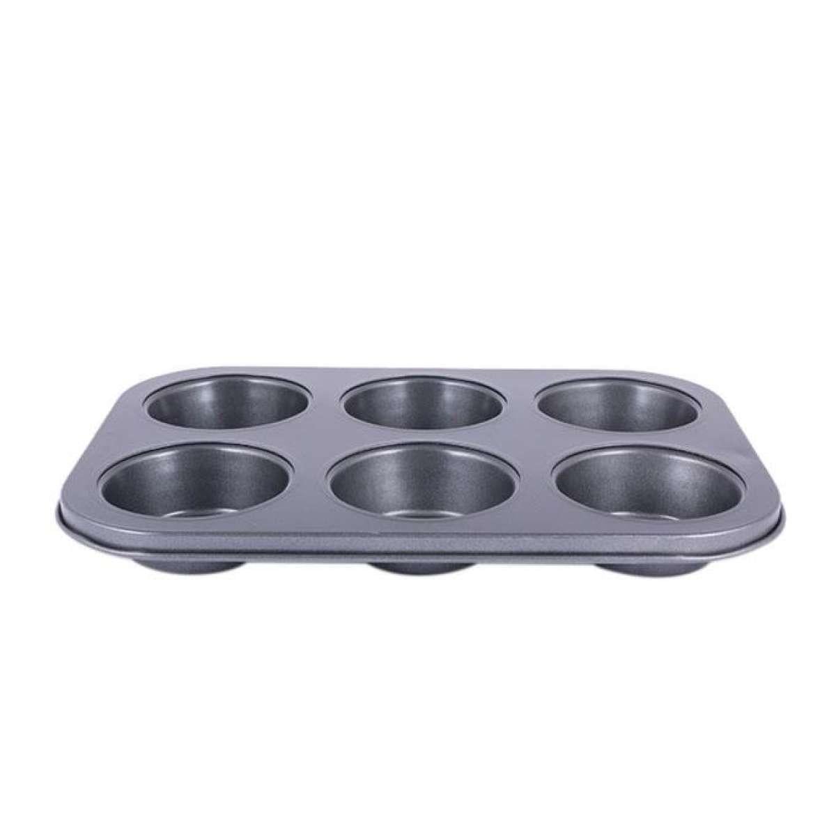Picture of 6 Round Non Stick Muffin and Mini Cupcake Mold - Black