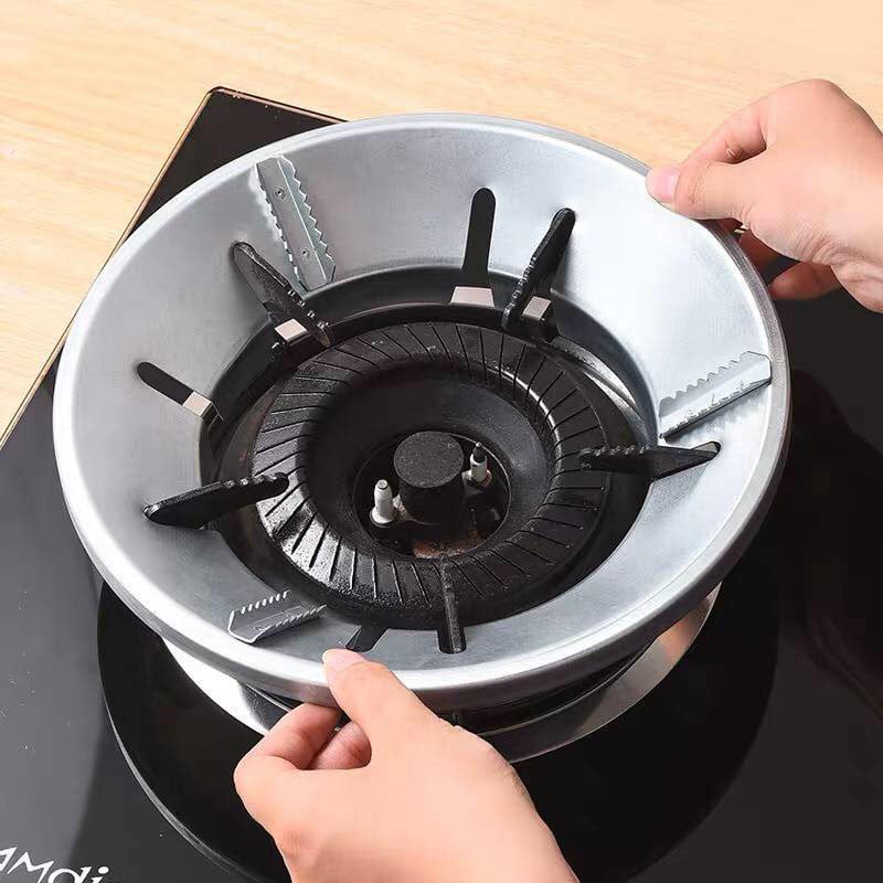 Picture of High Efficiency Gas Stove Energy Saving Cover Heat Insulation Pot Holder Wind Shield Rack -Silver