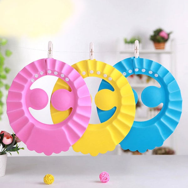 Picture of 1pcs Baby Shower Cap with Ear Protection Bath Caps Adjustable Soft Shampoo Bathing Hat Cap for Kids -Multicolor