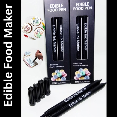 Picture of Edible food pen black color decoration sprinkles candy for cake(1PCS) -Black