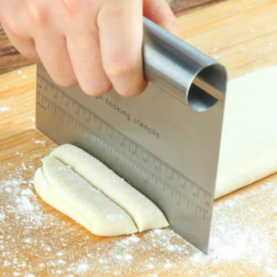 Picture of Stainless Steel Scraper Cutter Tool Ganache Cake Scraper Sugarcraft Fondant -Silver