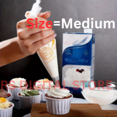 Picture of 100Pcs/Set Piping Bag Cream Icing Piping Decor Disposable Cake Pastry Bag Baking Tools(Medium) -White