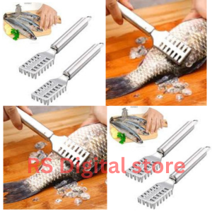 Picture of Stainless Steel Fish Scale Remover Fish Scaler Scraper Kitchen Tool -Silver