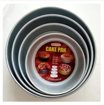Picture of 4 Pcs Aluminium Cake Mould Round Mold for Bread, Pudding & Baking tools -Multicolor