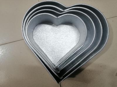 Picture of Cake Mould LOVE shape 4pcs Set (6,7,8,9 incs) (Aluminium) -Multicolor