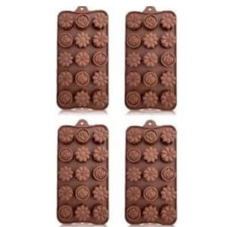 Picture of Silicone Chocolate Mould and Chocolate Wrapper (Flower Mould + Wrapper) -Chocolate
