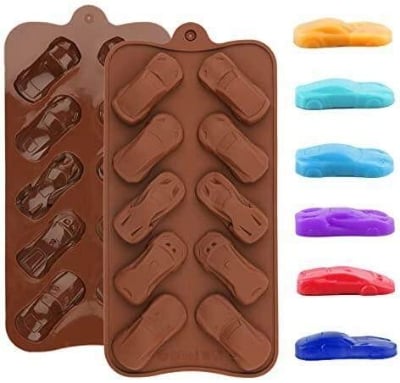 Picture of Chocolate Molds Silicone Cake Mold 10 Cavity Car Shape Wedding Candy Baking -Chocolate